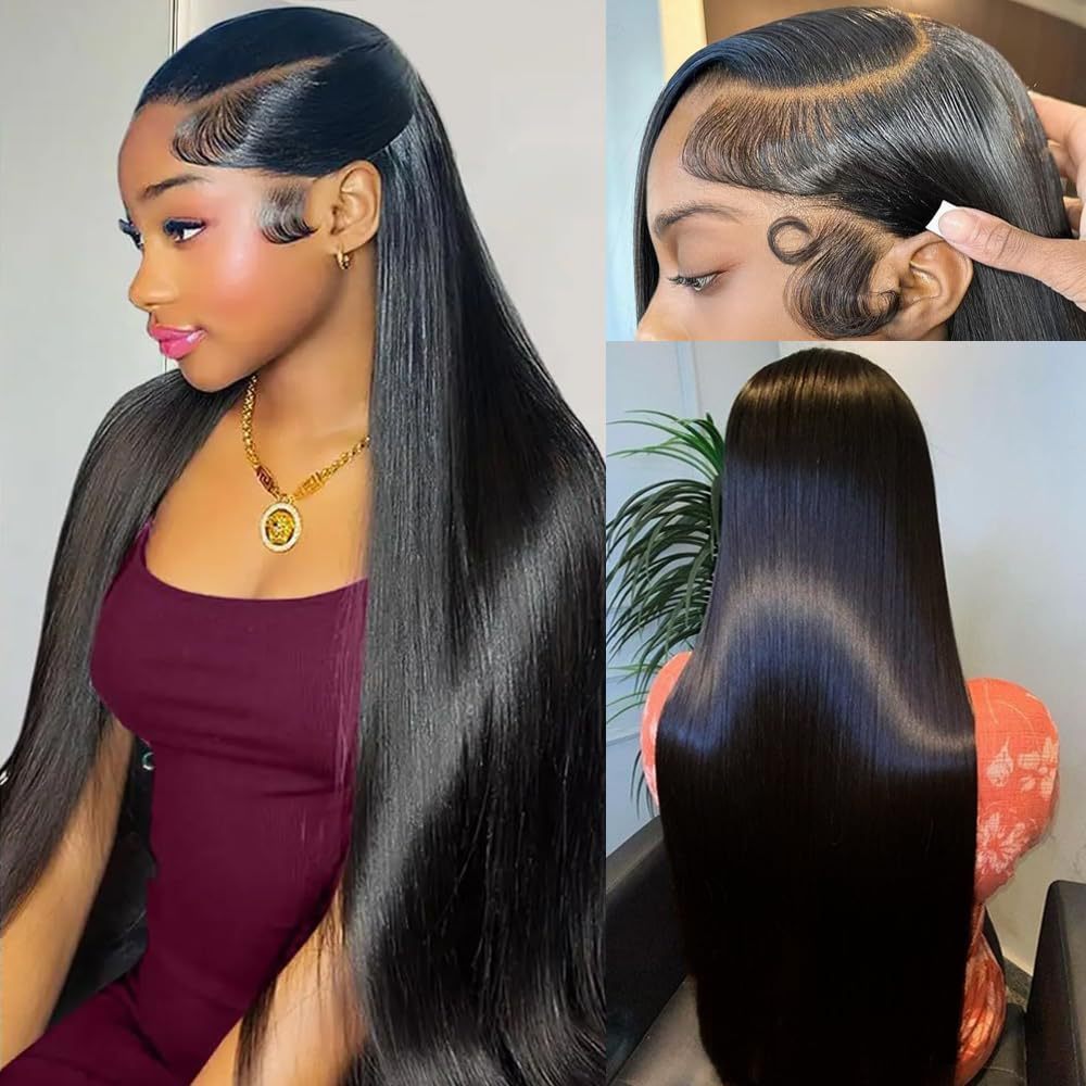 Density Bone Straight Natural Color Human Real Hair Wig