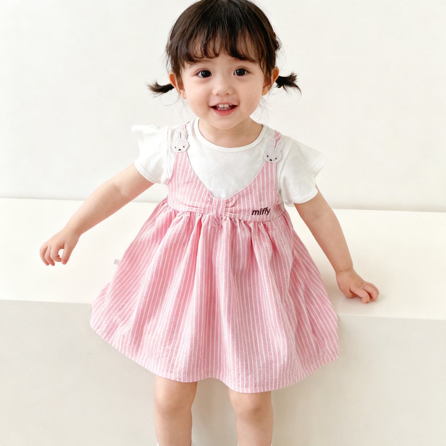 Cool Summer Fake Two-piece Flounced Sleeve Children's Dress
