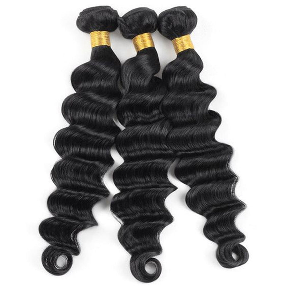 Beautiful Popular All Real Hair Weft Wig Long Curls