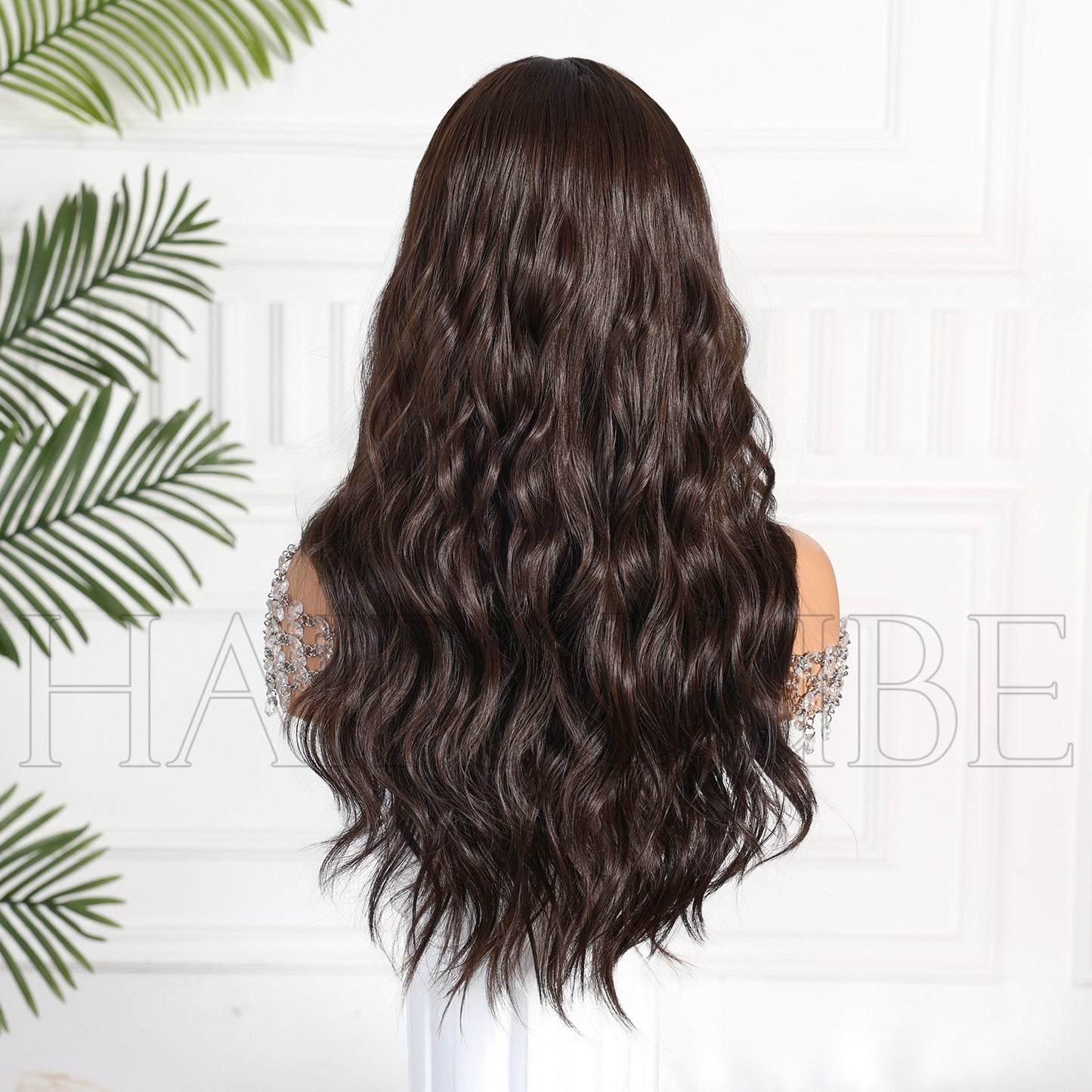 Hair Type Black Brown Curly Mechanism Bangs Head Wig Long Curls