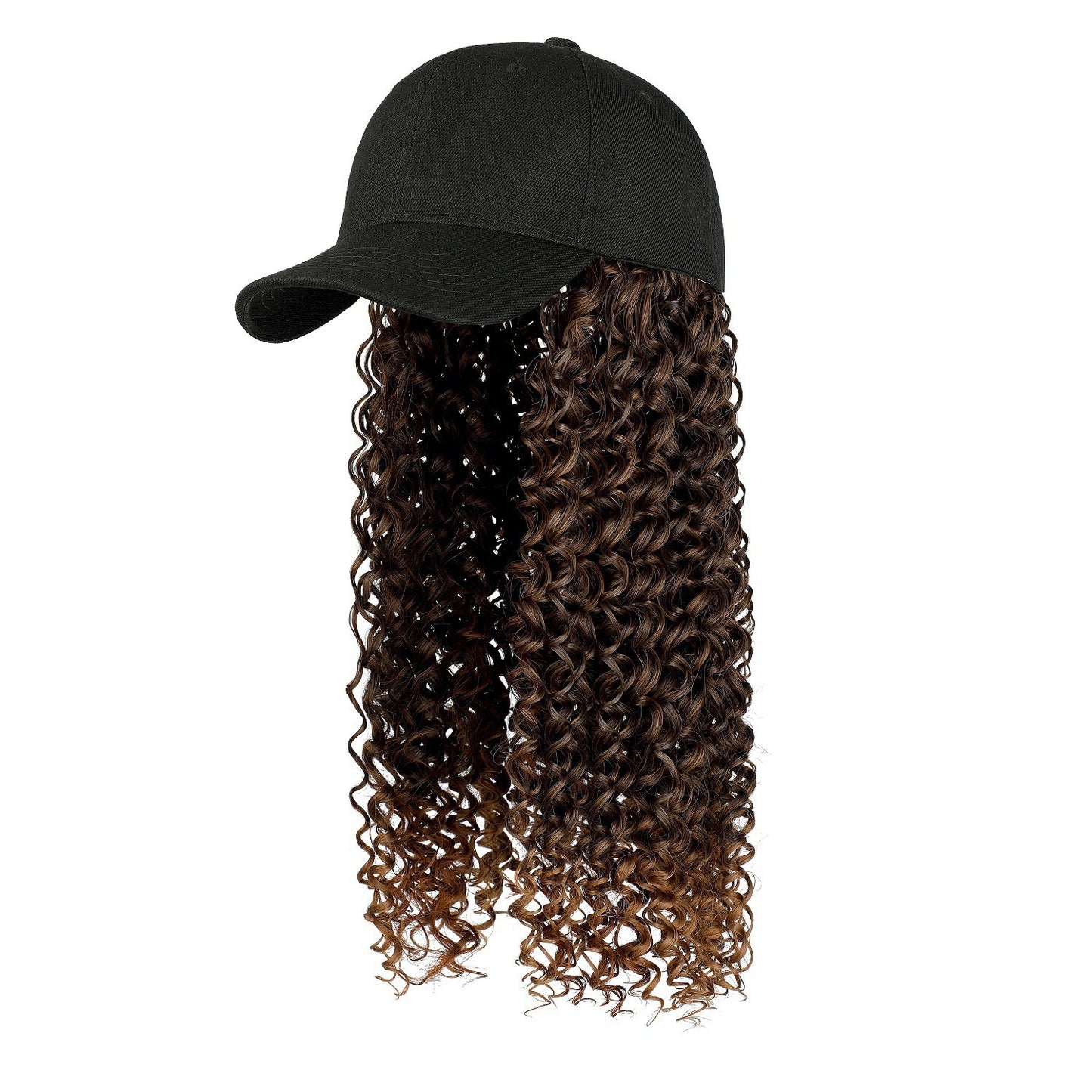 Integrated Instant Noodle Curls Black Peaked Cap African Screw Other Wig