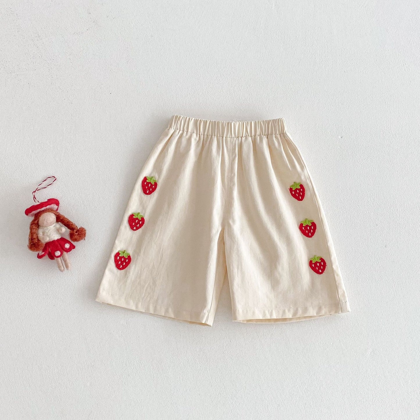 Children's Vest Summer Cute Patch Strawberry Korean Casual Children's T-shirt