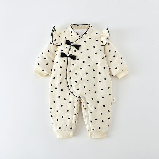 Clothes Quilted Jumpsuit Born Class First Month Old Jumpsuit, Climbing Suit