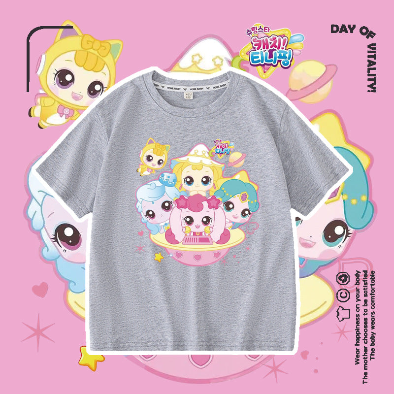 Wonderful Love Cute Short Sleeve Summer Fashionable Round Neck Cotton Children's T-shirt