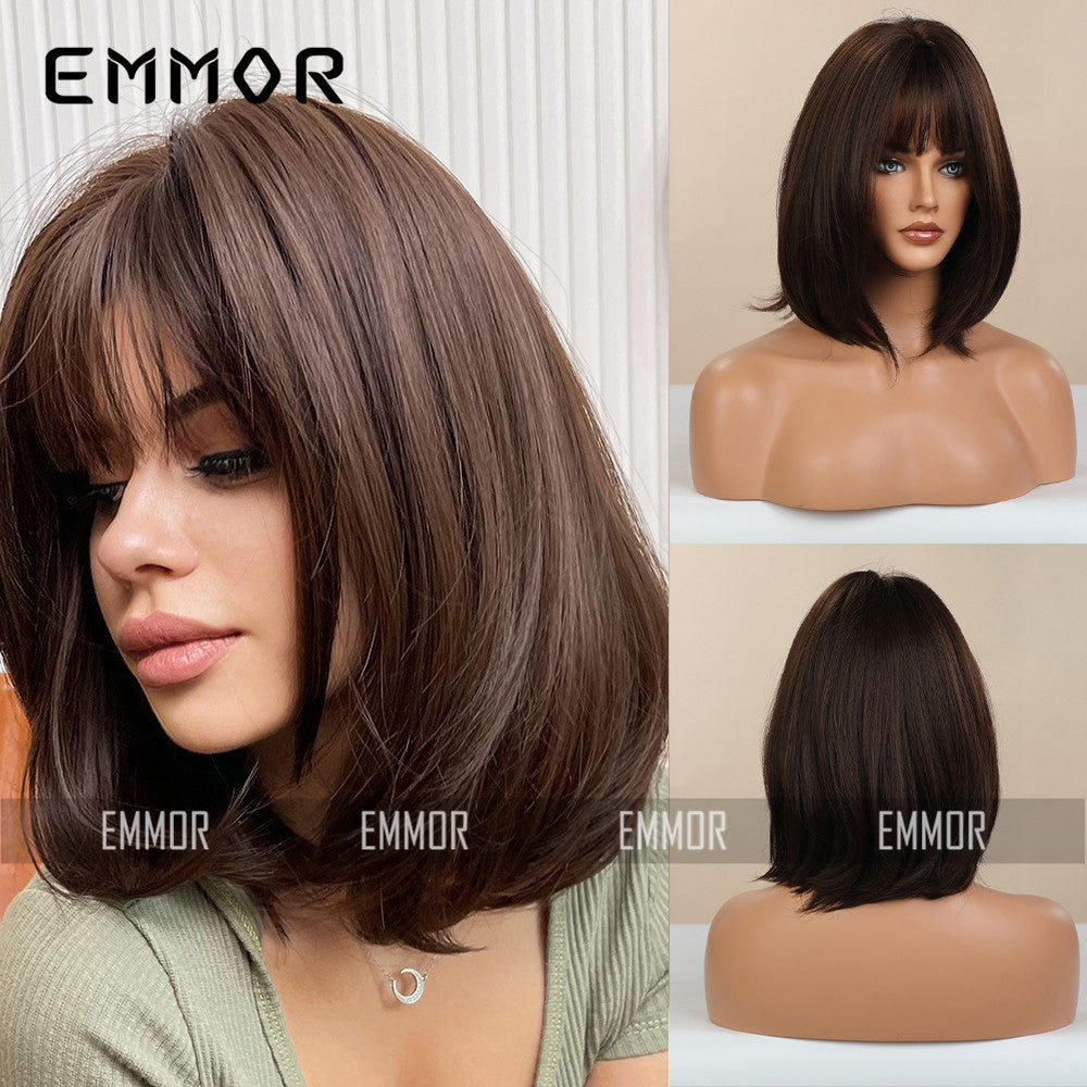 Female Cute Style Golden Short Curly Hair Matte Fiber Full Wig Long Curls
