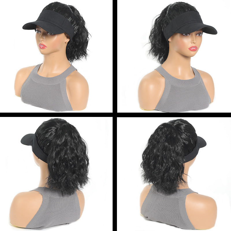 One Female Visor Peaked Cap Corn Curler High Ponytail Other Wig