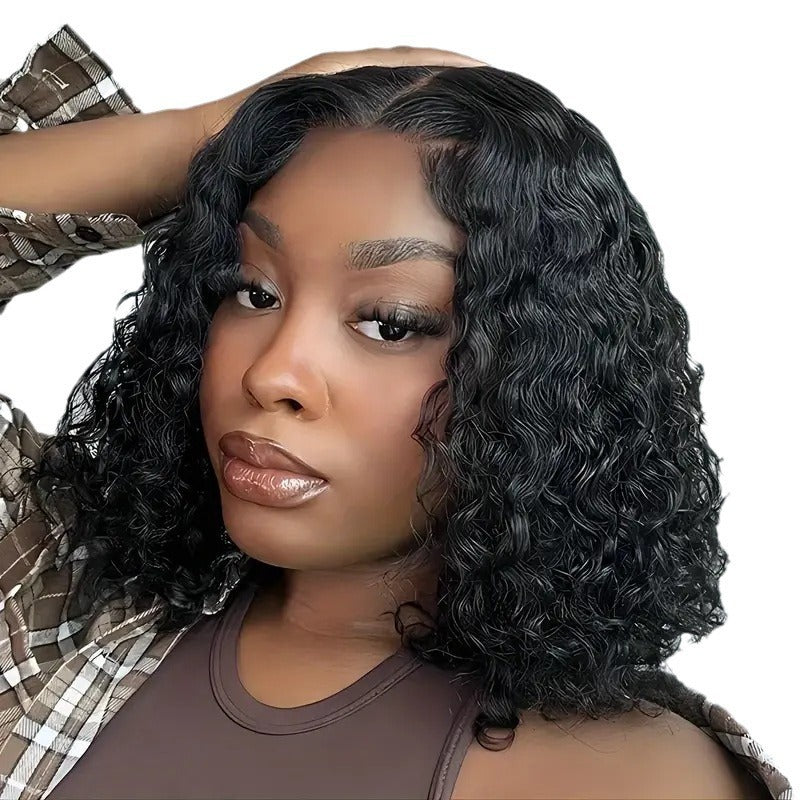 Front Lace Small Female Hood Fluffy Wig Short Curly Hair