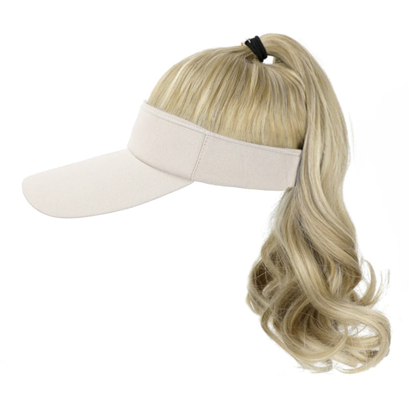 Personality Horse Tail Wavy Roll Pink Wig Ponytail
