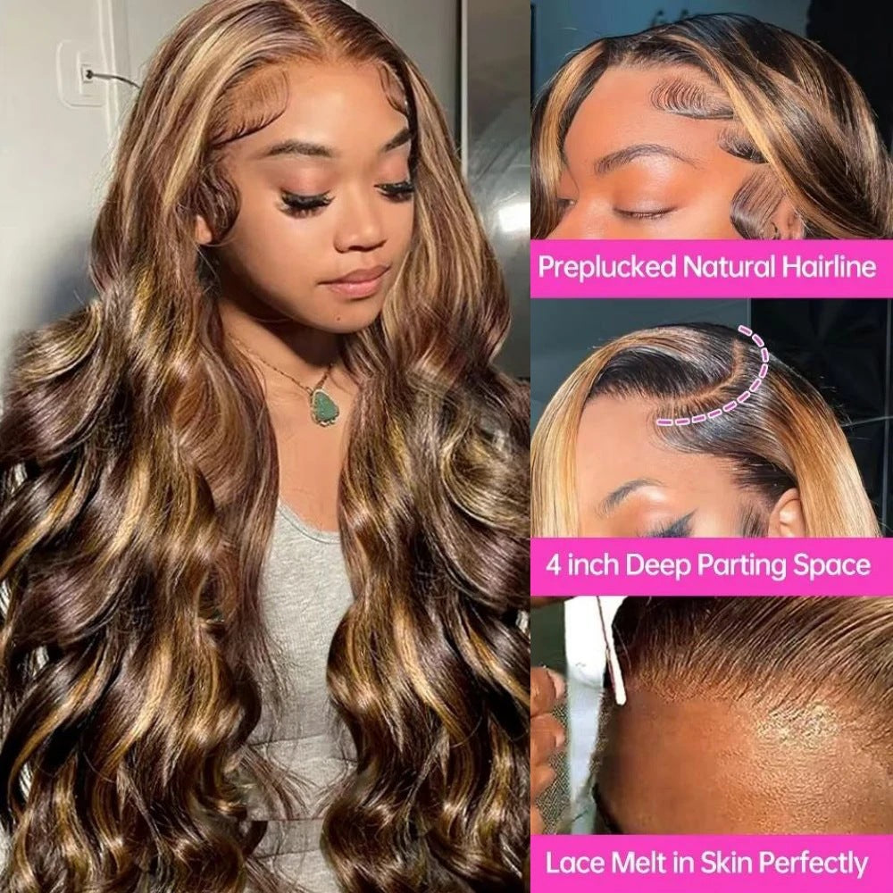 Color Highlight Big Wave Curly Hair Wig Long Curls