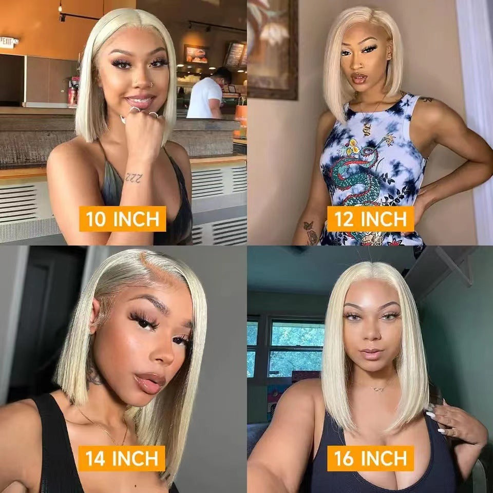 Durable Versatile Lace Bob Sheath Front Wig Short Straight Hair