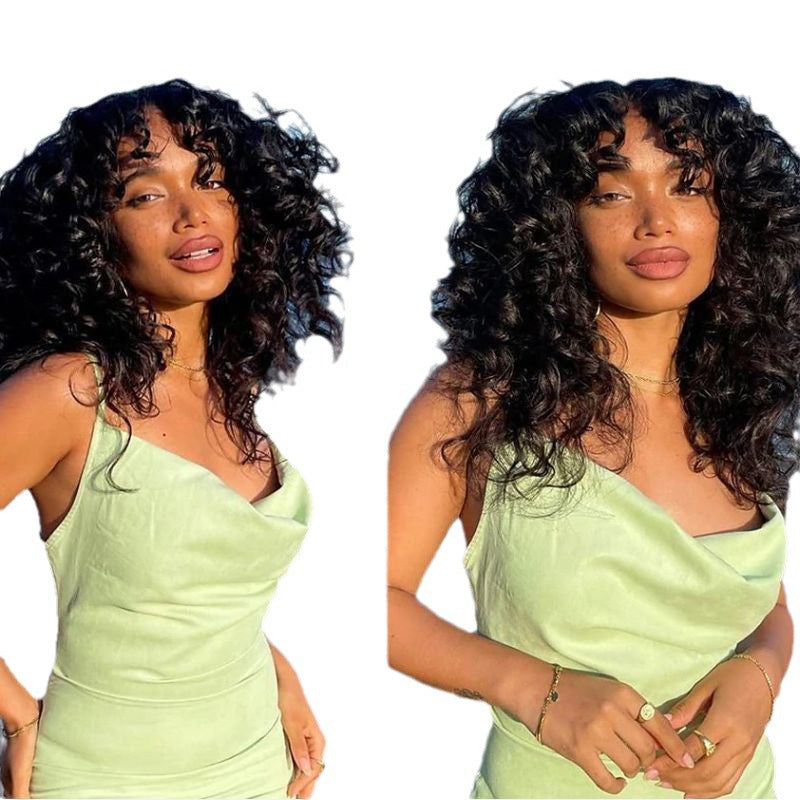 Head Cover African Small Curly Female Fluffy Wig Long Curls
