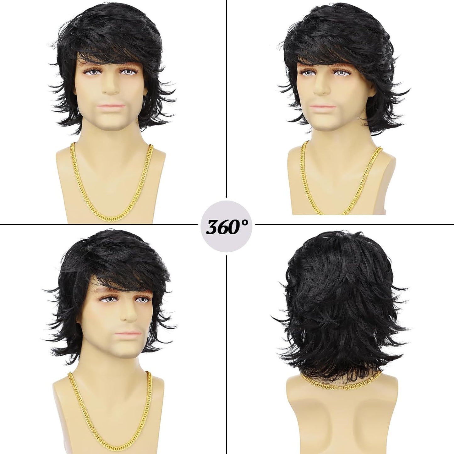 Men's Black Short Hair Fashion Style Sheath Men's Wig