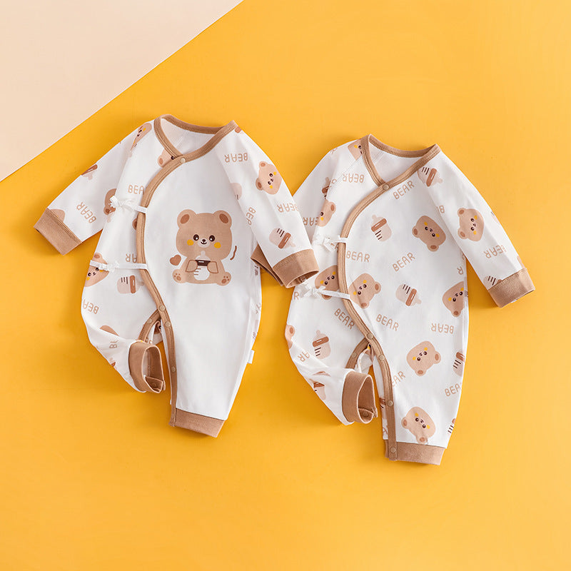 Rompers Born Boneless Cotton Closed Bellyband Crawling Jumpsuit, Climbing Suit