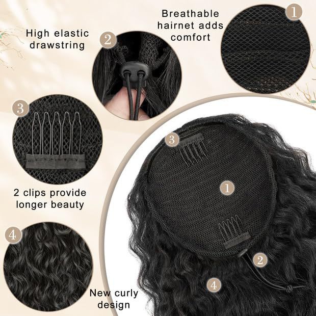 Chemical Fiber Solid Color Two Colors Small Wig Ponytail