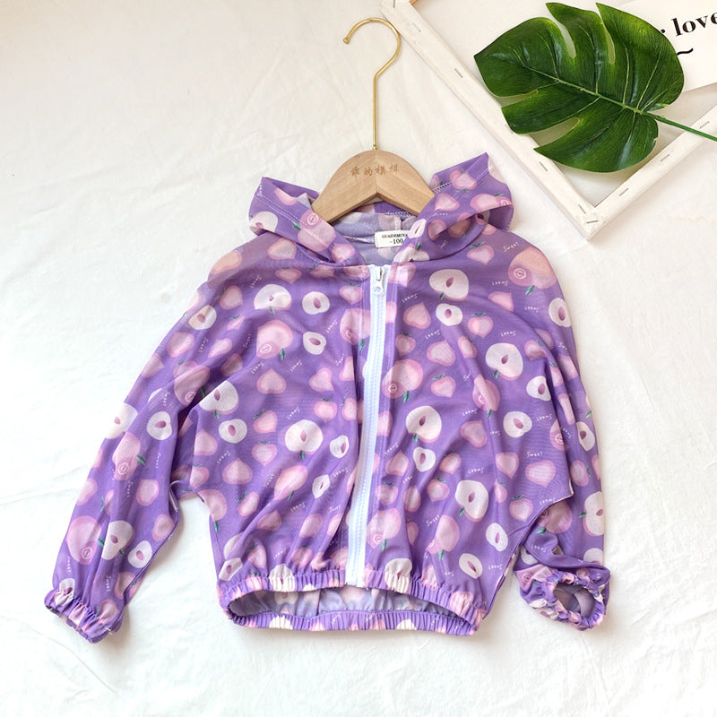 Silk Sun Protection Clothing Bottoming Shirt Air Conditioner Mesh Breathable Children's T-shirt