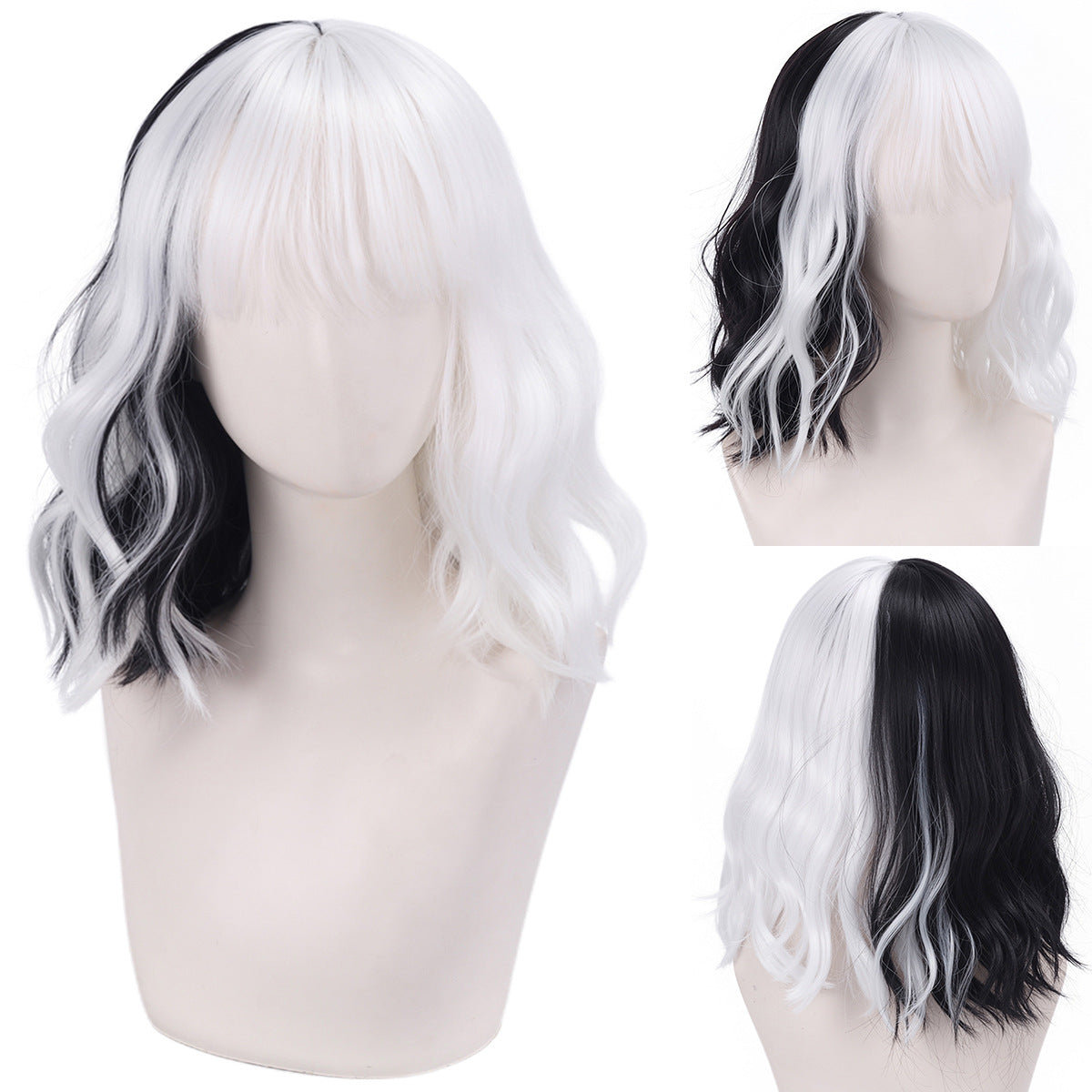 Versatile Comfortable Fringe Festival Water Ripple Wig Short Curly Hair