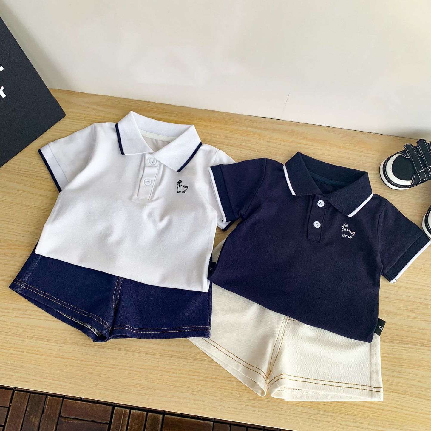 Children's Summer Infants Lapel Short-sleeved Handsome Casual Children's T-shirt