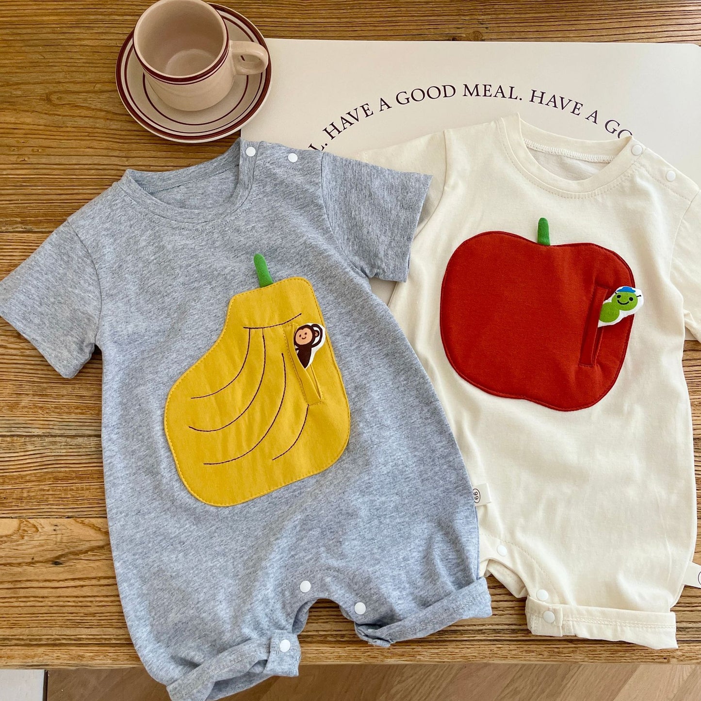 Patch Jumpsuit Summer Boys Korean Style Fruit Clothes For Babies Jumpsuit, Climbing Suit