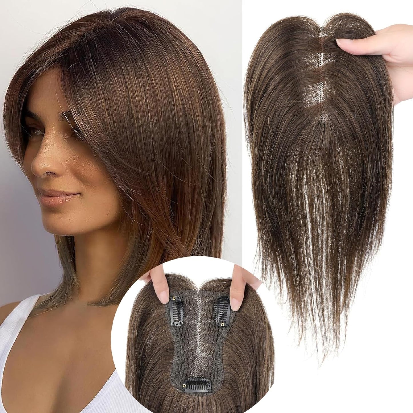 Women's Bangs Long Curly Hair Synthetic Natural Breathable Hand-woven Chemical Wig