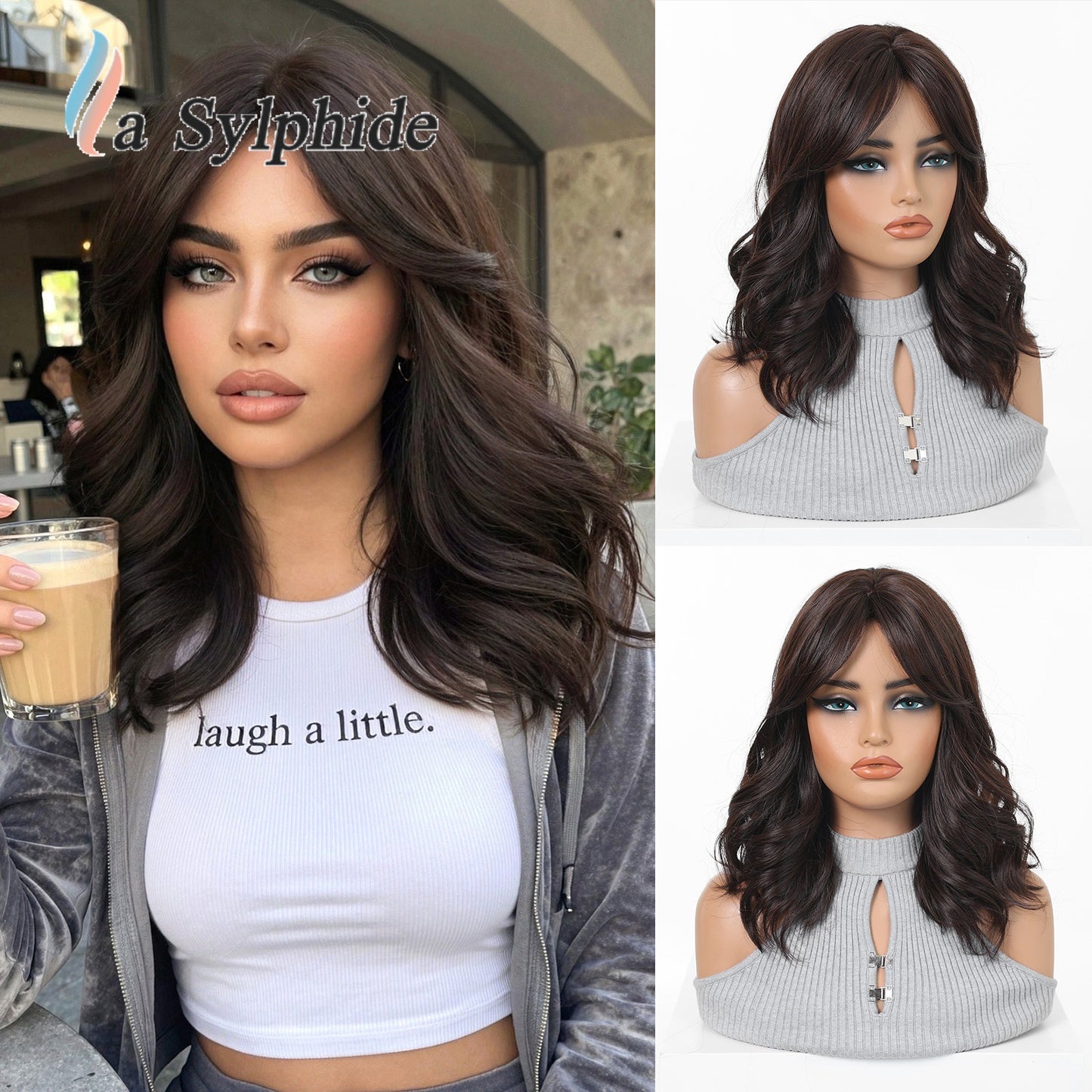 Female High Skull Top Fiber Rose Net Daily Wig Short Curly Hair