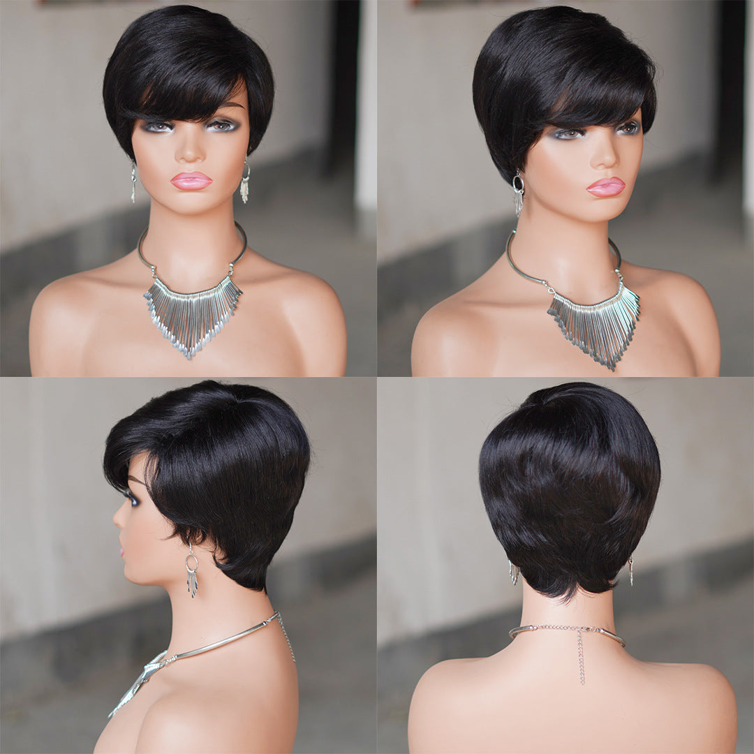 Africa Human Short Full Mechanism Headgear Real Hair Wig
