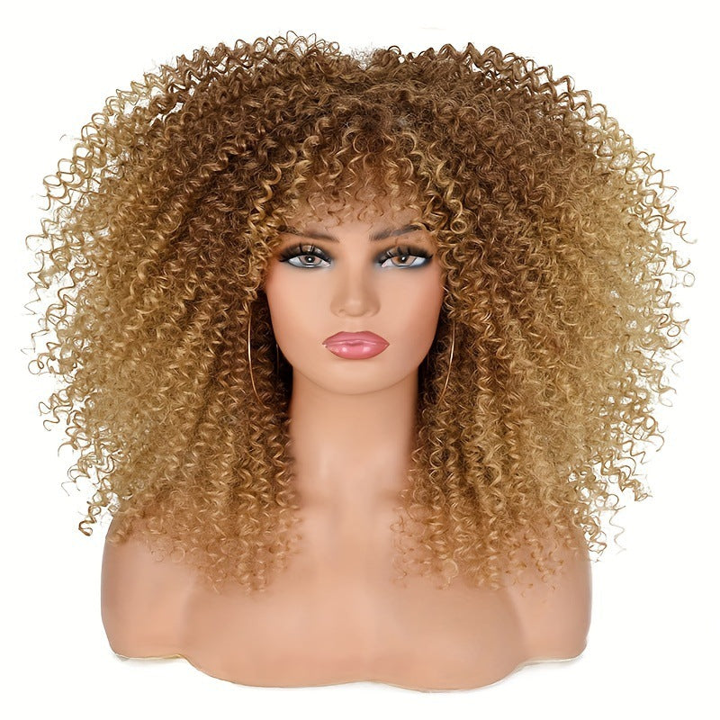 African Wigs With Small Female Chemical Wig Short Curly Hair