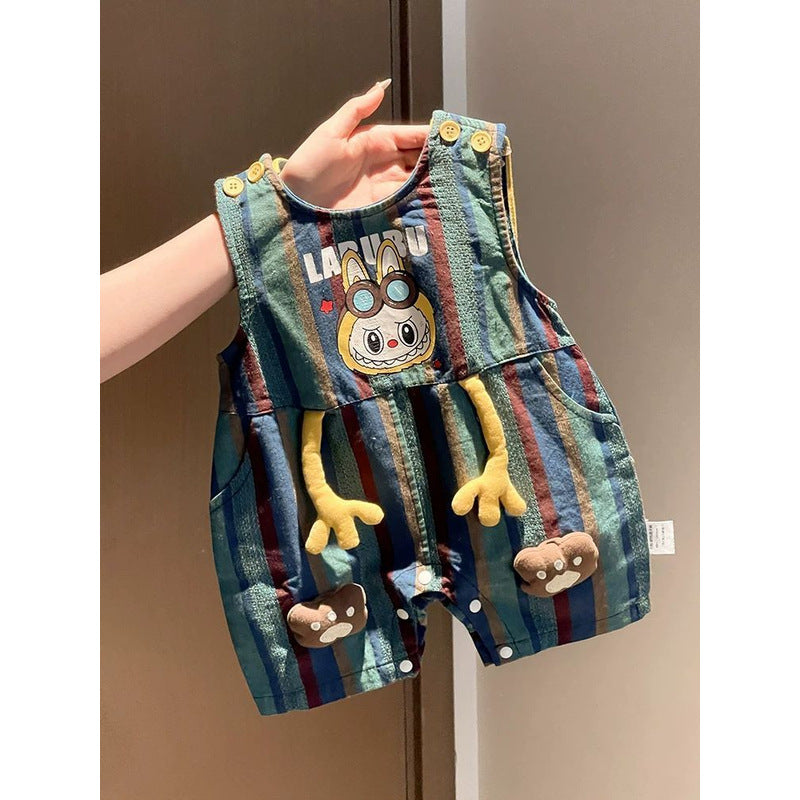 Boy Vest Jumpsuit Super Cute First Month Old Days Jumpsuit, Climbing Suit