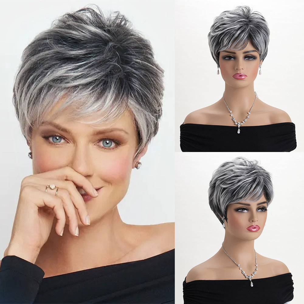 Classy Graceful Innovative Women's Chemical Fiber Wig Short Straight Hair