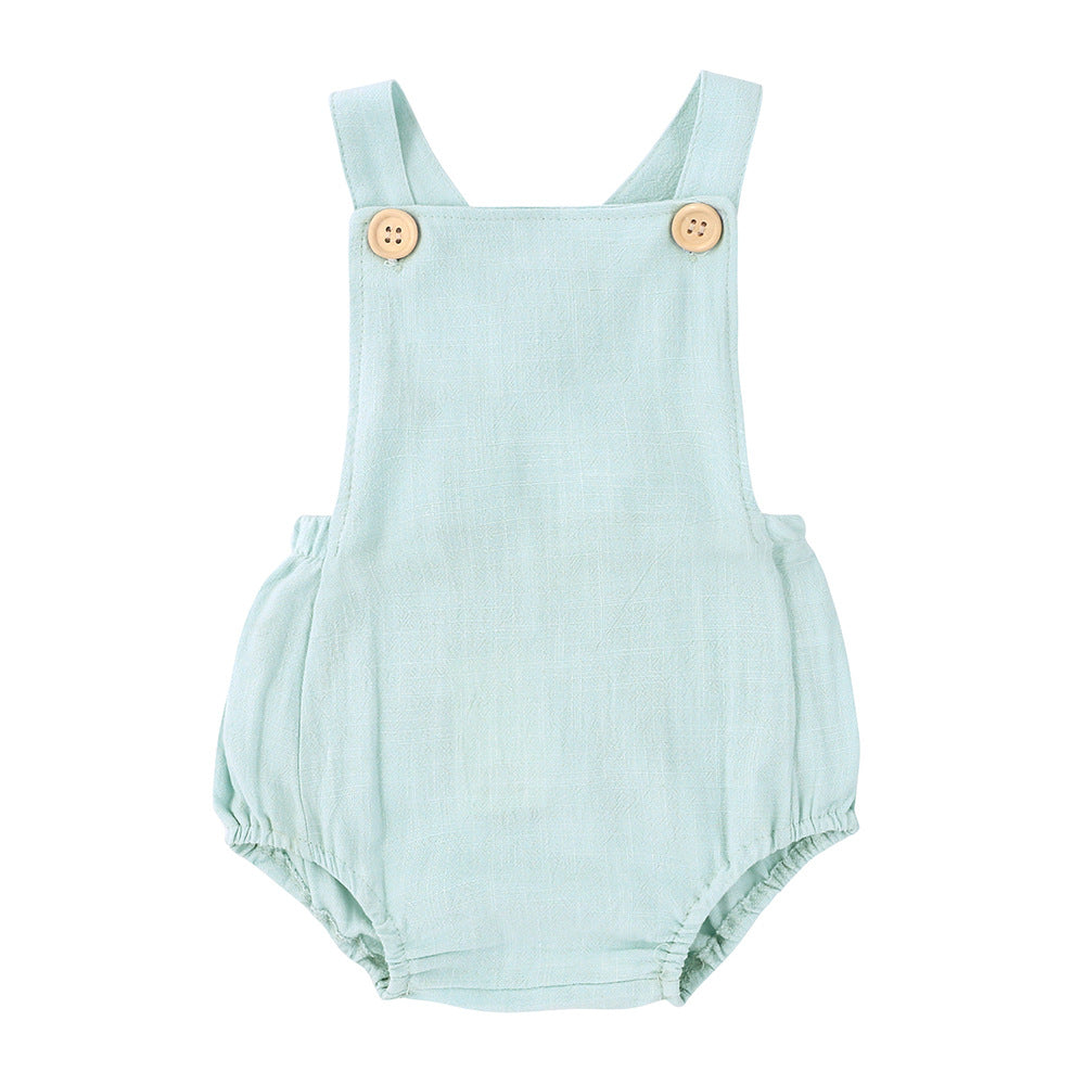 Summer Suspender Romper Cotton Linen Sleeveless Triangle Jumpsuit, Climbing Suit