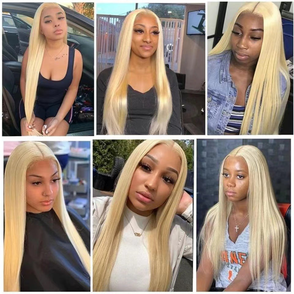 Lace Light Golden Hair African Best Selling Long Straight Wig
