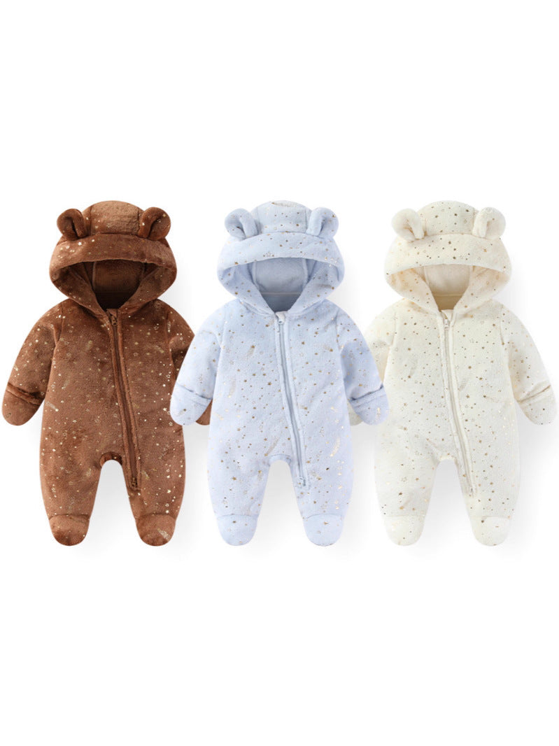 Born Rompers Thickened Fleece-lined Jumpsuit Romper Jumpsuit, Climbing Suit