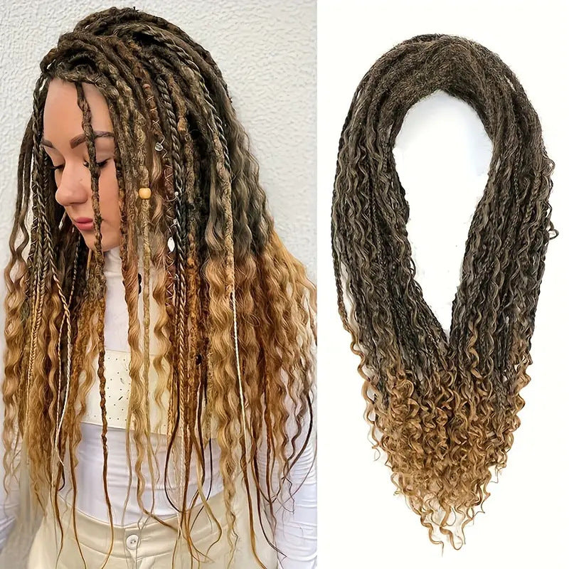 Dreadlocks Double-tailed Rolled Tail Three-strand Braid Wig Ponytail