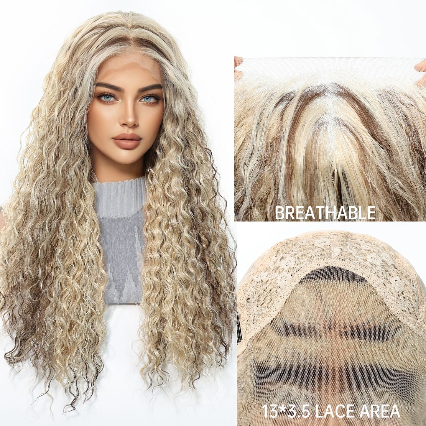 Small Curly Forehead Lace Mid-length Hair Wig Long Curls
