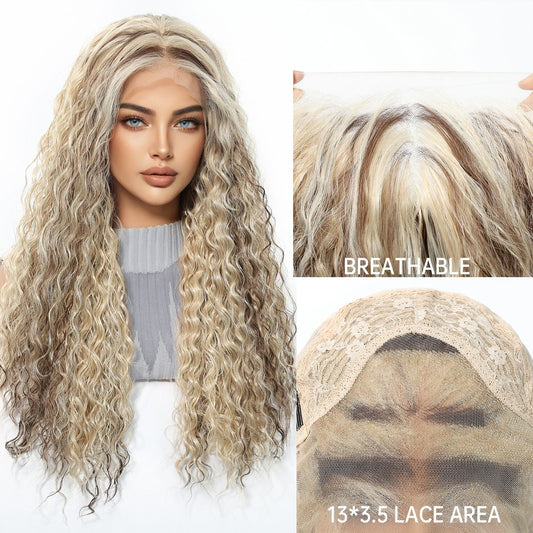 Small Curly Forehead Lace Mid-length Hair Wig Long Curls