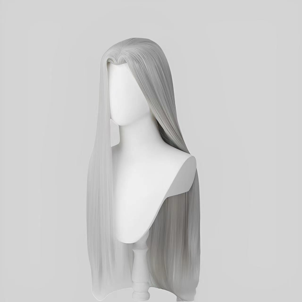 Film Television Black White Gray Universal Beauty Pointed Head Cover Cos Wig