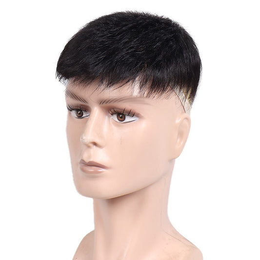 Men's Piece Short Real Handsome Natural Light Invisible Shape Seamless Men's Wig