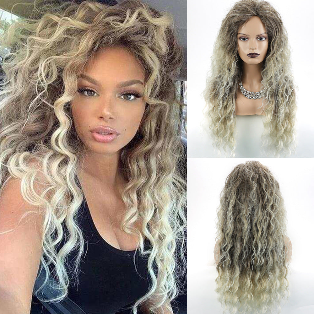 Curly Hair Chemical Fiber African Small Volume Fluffy Lady Wig Long Curls