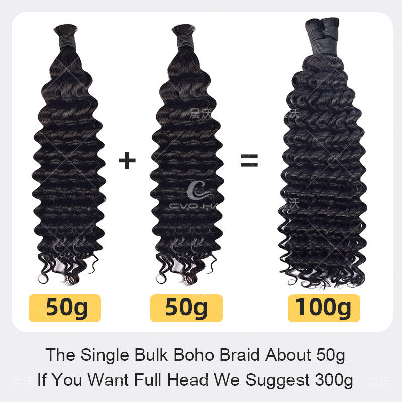 Braid Extension Deep Volume Waves Roll Real Hair Wig
