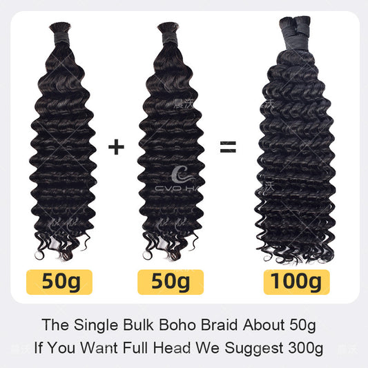 Braid Extension Deep Volume Waves Roll Real Hair Wig