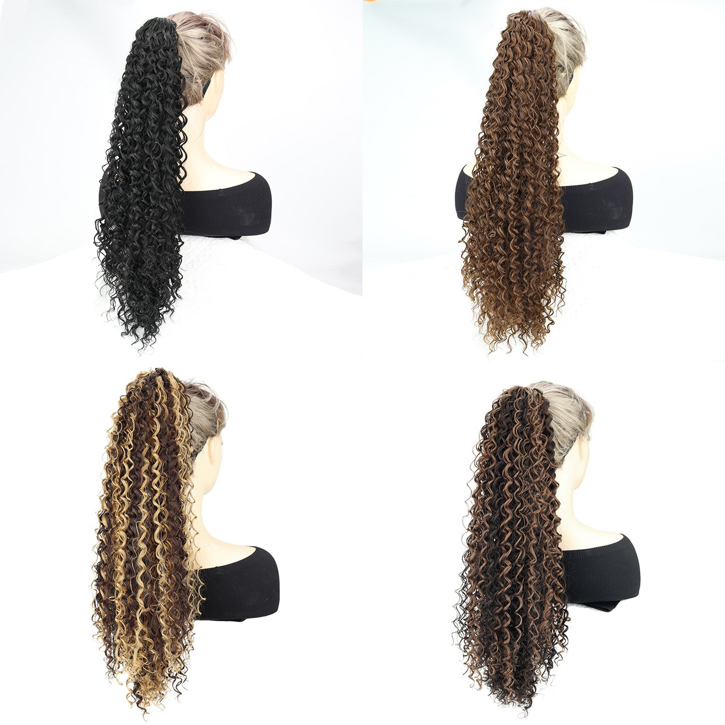 Chemical Fiber Small Volume Grip Long Curly Wig Ponytail