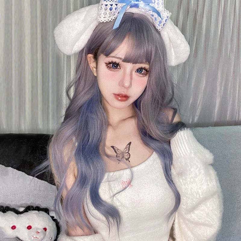 Lady's Female Natural Fluffy Style Atmosphere Curly Hair Straight Wig Long Curls