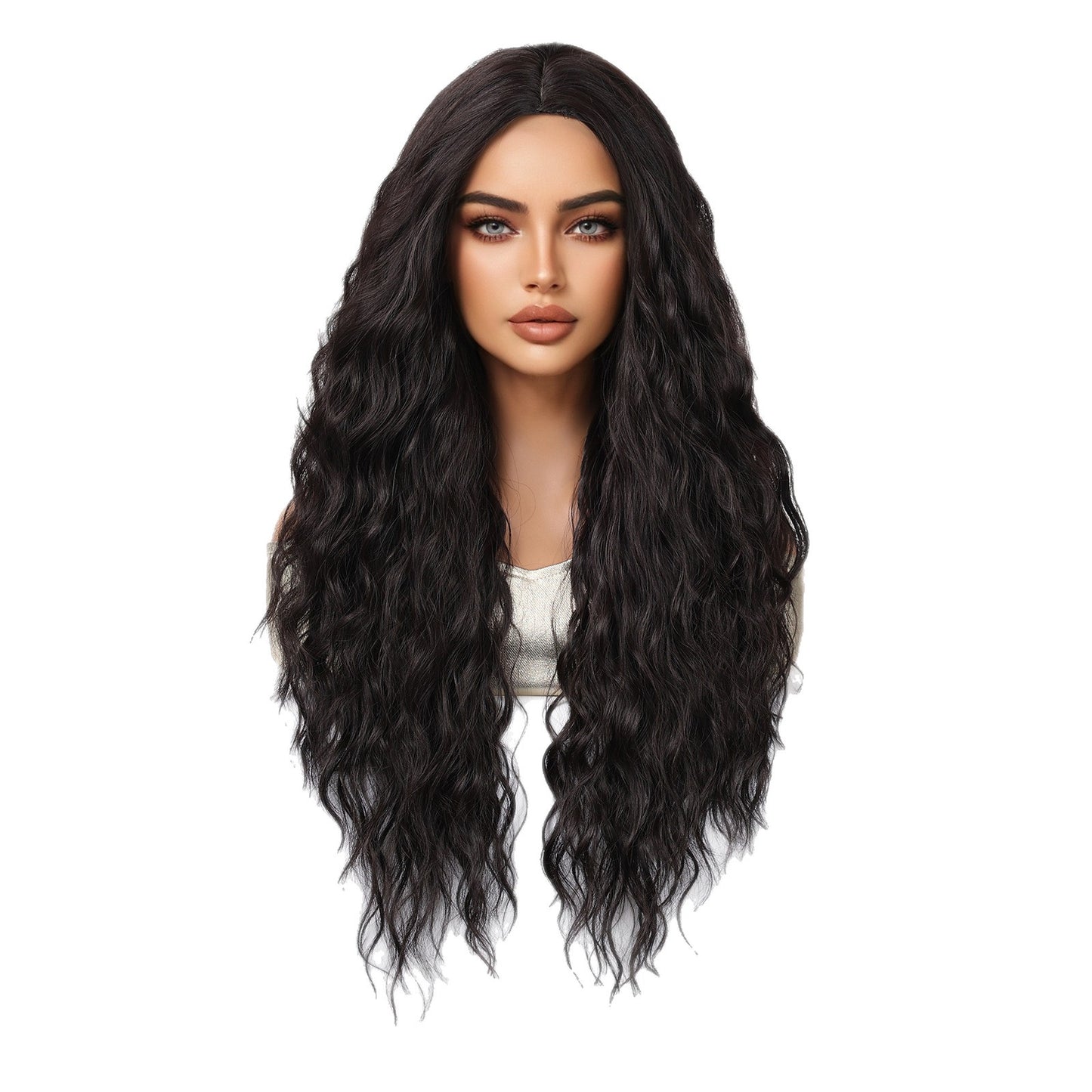 Women's American Curly Inch Fluffy Hair Simulation Natural Wig Long Curls