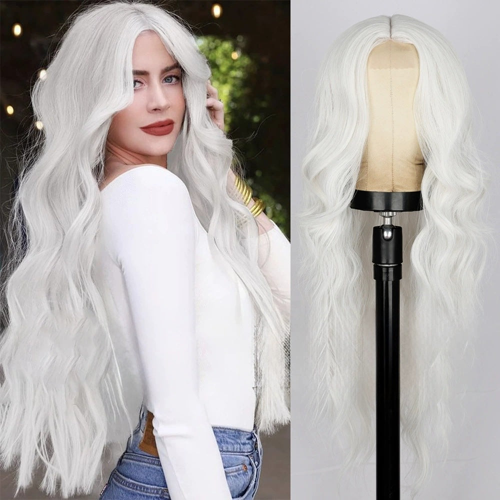 Lace Medium Small Highlight Curly Hair Synthetic Wig Long Curls