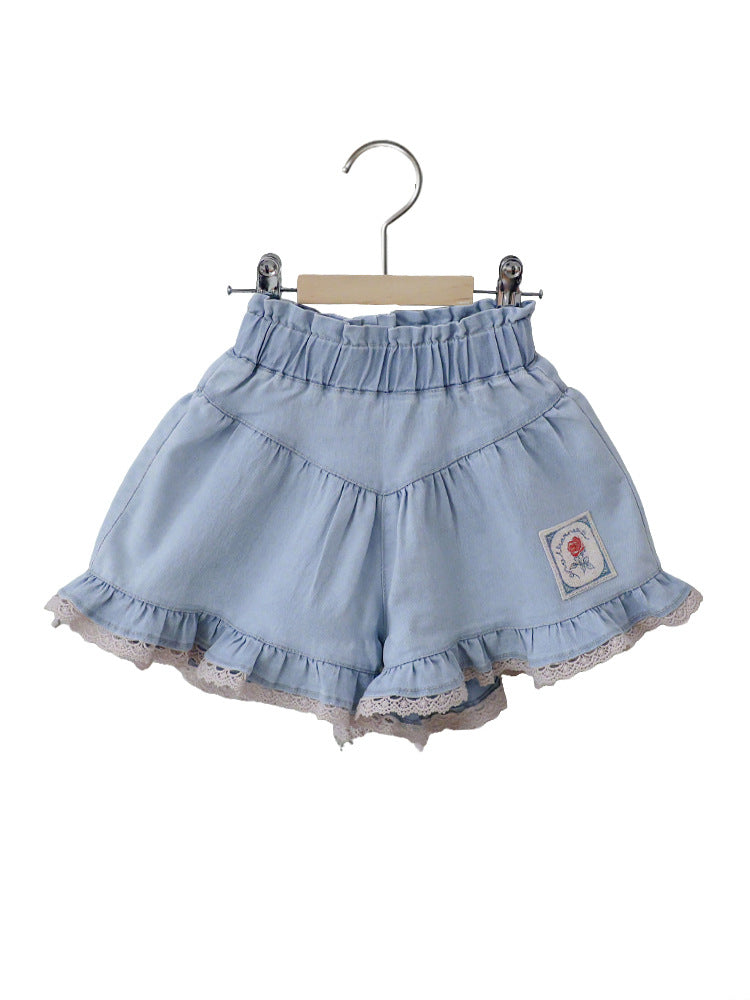 Strawberry Shan Western Style Lace Printing Children's Pants