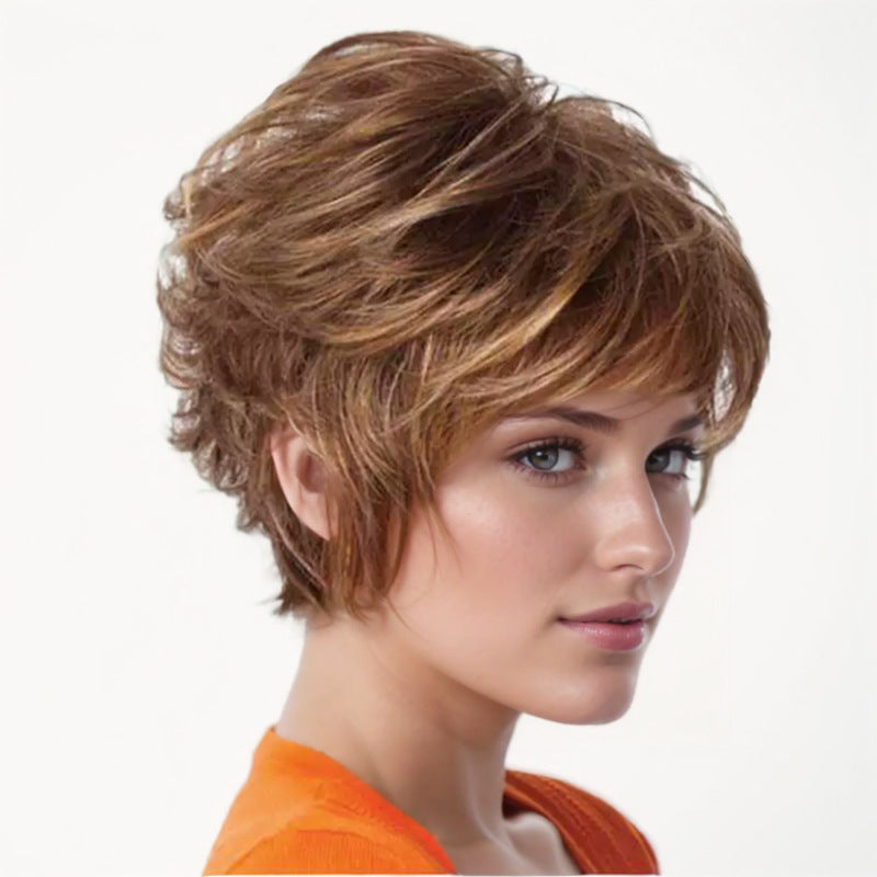 Glamorous Trendy Women's Small Fiber Artificial Wig Short Curly Hair