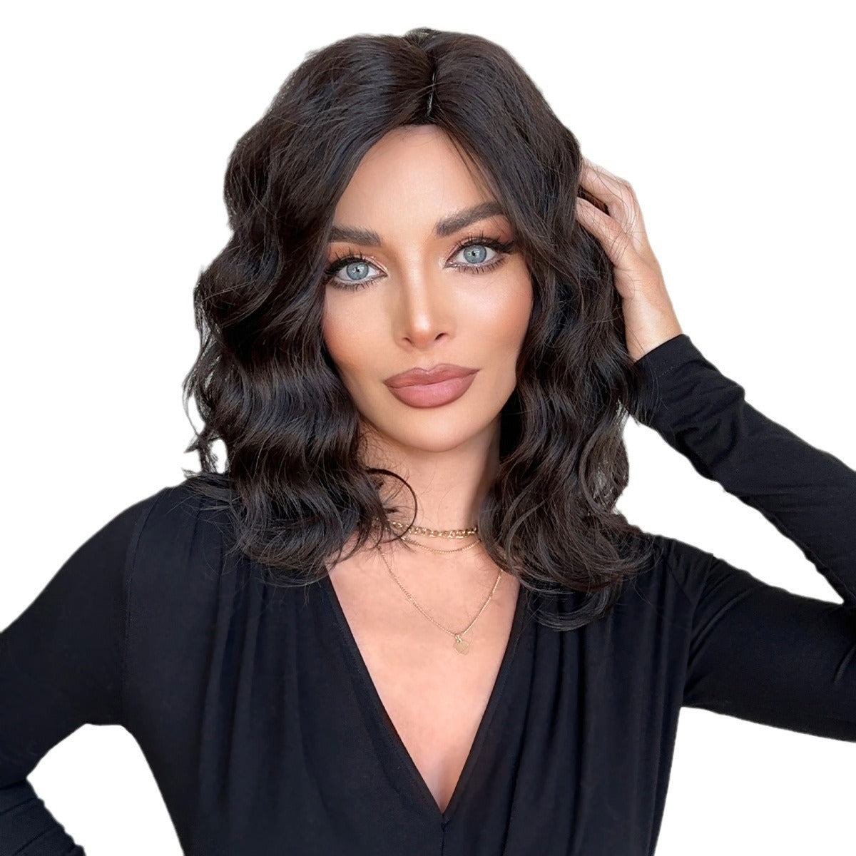 Women's Medium Long Partial Style Chemical Fiber Wig Short Curly Hair