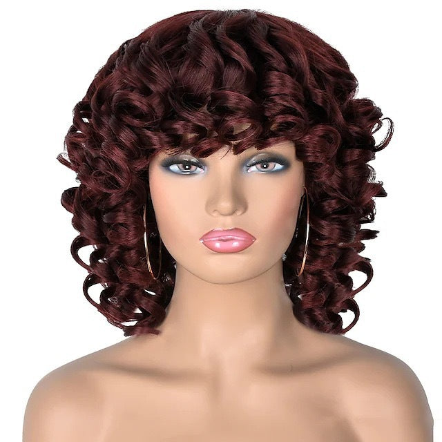 Women's Optional African Small Volume Large Synthetic Wig Short Curly Hair