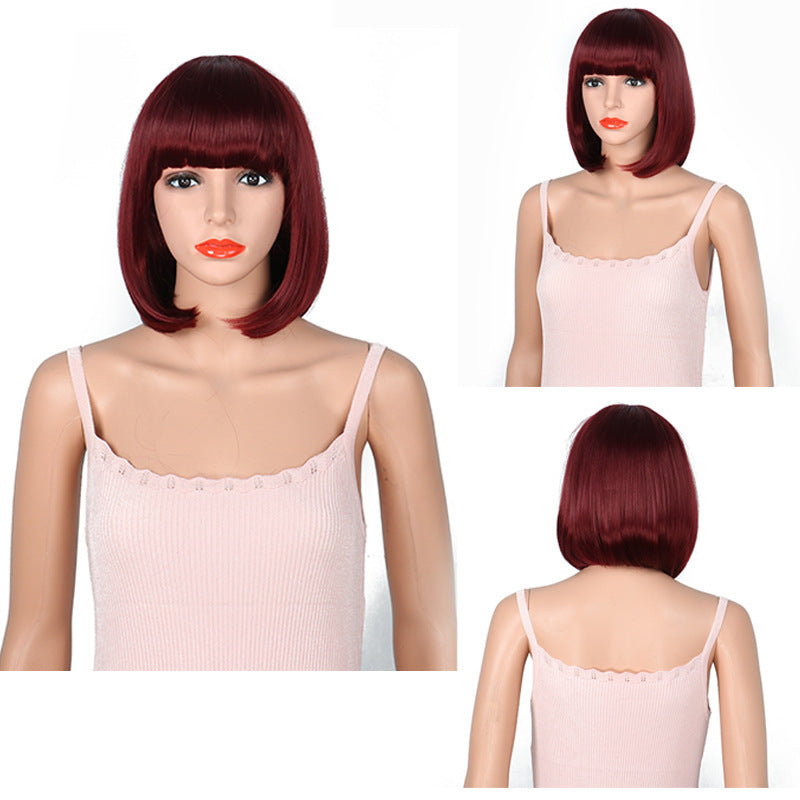 Creative Colorful Cartoon Animation Bangs Wave Wig Short Straight Hair