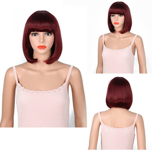 Creative Colorful Cartoon Animation Bangs Wave Wig Short Straight Hair
