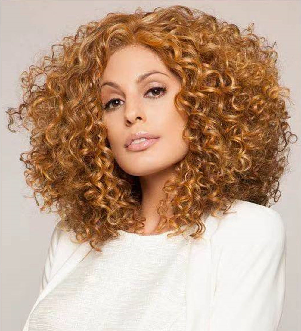 Women's Small Volume African Fluffy Explosion Chemical Fiber Wig Short Curly Hair